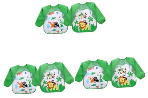 Toyvian 6stücke Lange Ärmel Mit Cartoon-muster Und Leicht Zu Reinigen Für Kleinkinder Beim Eva Esskleidung