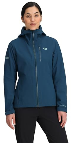 Outdoor Research Women's Aspire 3L Jacket | Waterproof, Windproof, Hooded, Long Sleeve, Standard Fit, Harbor, Medium