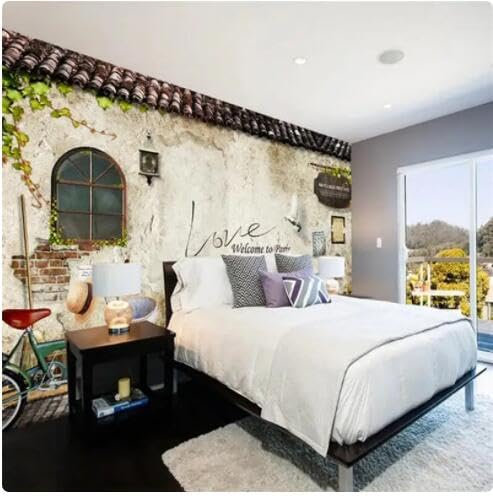 vjdlflihlh 3D Bienvenue À Paris Papier Peint Café Décoration De La Maison Salon Papiers Peints-250Cmx175Cm