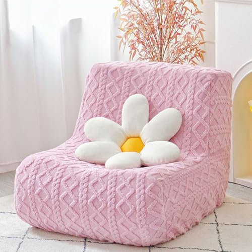 Highdi Housse de Canapé Extensible Velours Jacquard Housse de Canapé sans Accoudoirs Universelle Housse de Clic Clac for Canapés Paresseux Poufs Tatami Chaise Inclinable (Rose)