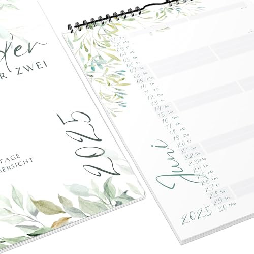 Kalender 2025 Wandkalender (Monatskalender im A4 Hochformat) - Monatskalender 2025 für das ganze Jahr von Januar bis Dezember mit Ferienübersicht - Ideal als Paarkalender oder Familienplaner
