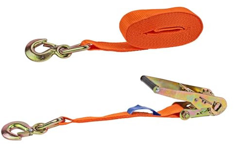 Kestek Ratschenzurrgurt 8m x 50mm, 5000kg - 2-teilig Spanngurt mit Karabinerhaken, für zuverlässige Ladungssicherung, robust und strapazierfähig