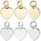 Beebeecraft 1 Box 20 Stück Liebesherz Anhänger 18 Karat Gold Und 925 Sterling Silber Plattiert Herzförmige Anhänger Zum Valentinstag Mit Biegeringen Für Halsketten Ohrringe Schmuckherstellung DIY
