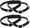 Ptwola Lot de 4 sangles de cheville amovibles noires pour talons hauts, sangles de rechange réglables en cuir PU, accessoires pour femmes et filles tenant des escarpins lâches, noir