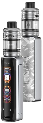 Smok X-PRIV SOLO Kit vE Zigarettenstarter Vape Kit, 80W, einzelne externe Batterie, DL Vaping, Dual Display Screen, 3.5 ml Kapazität, kein Nikotin (White Shell)