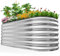 Quictent Hochbeet aus Metall,Rostfreies Pflanzenbeet oval Freistehende Gemüsebeet 180 x 90 x 62cm,Pflanzkasten für Blumen,Obst,Gemüse,Silber
