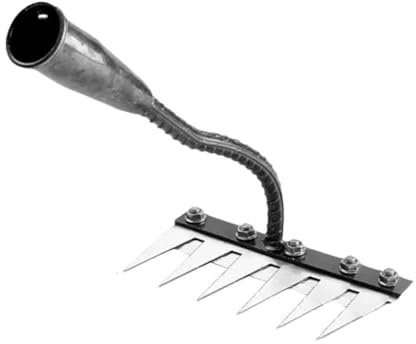 Râteau de désherbage de jardin en acier au carbone, râteau de jardin en métal très résistant,Détachable Râteau De Jardin en Métal Très Résistant, Râteau en Fer pour Jardinage Et Désherbage(6 dents)