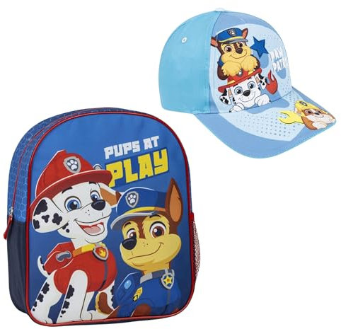PAW PATROL Geschenkset für Jungs, Rucksack Set, mit Cap, Sonnenbrille, Geschenk (Blau-Hellblau)