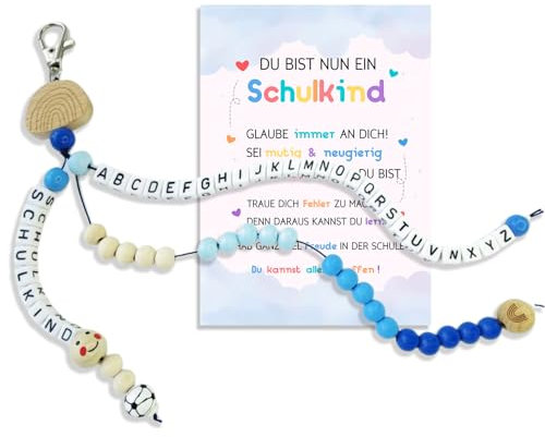ENSTAB Schultüte Junge Rechenkette Schultüte Füllung Einschulung Geschenk Grußkarte Schulanfang Geschenke Schulkind Geschenke (Blau)