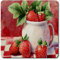 Alfombrilla protectora superior para lavadora y secadora de fresas, cubierta antipolvo retro para lavadora, decoración del hogar, de goma, antideslizante, impermeable, para lavadora, secadora, 24 x 24