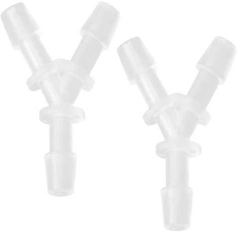 Ctyjia 2 Pcs plastic hose barb fittings, Min. OD 2.4mm Aquarium Air Pump Connectors, Y Shape Airline Tubing Connector, for Irrigation System