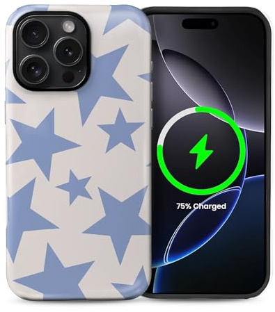 ARTSGOO 2 in 1 Handyhülle für iPhone 15 Pro Hülle 6,1 Zoll Kompatibel mit MagSafen, Komplettschutz HandyHülle Magnetisch Stoßfest -Stern Muster