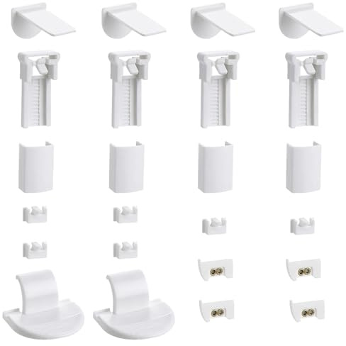 ARWIG 4-piece set of 24 pleated blind replacement parts, including clamp brackets and accessories. Pleated blind clamp-on mounting kit (no drilling required).