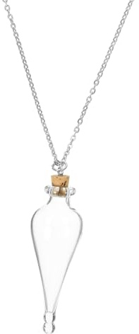 BESPORTBLE Mini Glass Bottle Necklace with Chain for DIY Message in a Bottle and Wedding Decorations