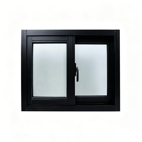 Ventana Corredera para Sótano, Ventana de Aluminio Antioxidante para Zonas Húmedas, Ventana Práctica para Baño, Cobertizo y Sótano(Black,40x23)