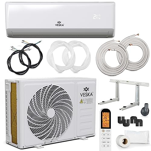 Klimaanlage Set Split - mit WiFi/App Funktion Klimagerät - Kühlen A++/ Heizen A+ 12000 BTU/h (3.500 Watt) Kältemittel R32 - Fernbedienung, Timerfunktion (VSK-12000BTU+)