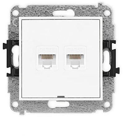 LAN 2xRJ45 Steckdose Unterputz Weiß - MINI Serie