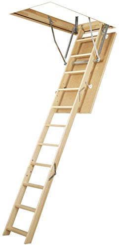 Fakro Gedämmte Bodentreppe, Holztreppe, Dachbodentreppe - LWS Smart, 70 x 120 x 280 cm, Beige, 136 kg Traglast, Faltbar
