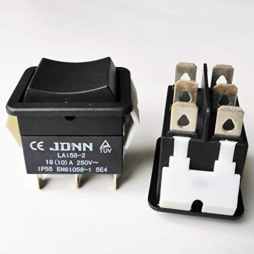 2Pcs JDNN Wasserdichte Doppel Wippschalter Elektrische Hoist Drucktastenschalter für Kran LA158-2 250V 10A 6Pins