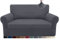 Granbest Stretch-Sofabezug für 2 Sitzer, superweicher Spandex-Sofa-Schonbezug für Hunde, Haustier-Couch, Möbelschutz mit elastischer Unterseite (2 Sitzer, Grau)