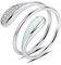VIKI LYNN Opal Spirale Ringe für Damen, 925 Sterling Silber Offener Opal Helix Stapelring mit 18 K Weißgold vergoldet Cubic Zirkonia