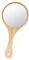 Milageto Frauen Make Up Spiegel Holz Handspiegel mit Griff Travel Portable, Holz