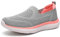 HKR Scarpe Running Donna Slip on Sportiva Camminata Fitness Sneakers Senza Lacci Leggero Scarpe da Corsa Ginnastica Estive Grigio Rosa EU 41