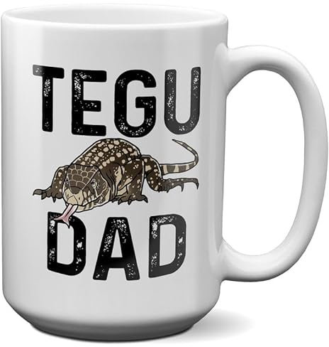 22Feels Taza grande y divertida de Tegu argentino en blanco y negro para mascotas, lagarto papá, gigante, taza de café Tegu lagarto reptil herpetólogo, hombres (15 onzas)