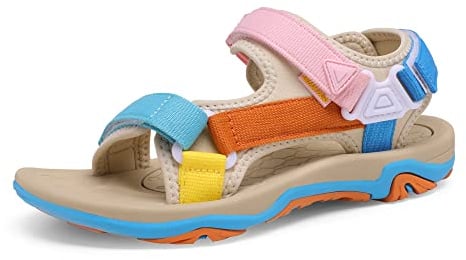 DREAM PAIRS Sandalen Damen Sommer Sandals Women TPR-Sohle & komfortable EVA-Zwischensohle,Size 41.5,Regenbogen,DSA214