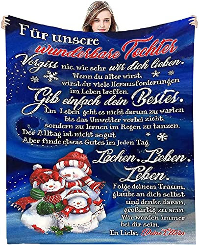 UOOYAA Flauschige Kuscheldecke Personalisierte Decke Geschenke An unseren Tochter, Flanelldeck Wohndecke An unseren Tochter von Eltern, Positiv Ermutigen fleecedecke Birthday Gifts, Christmas
