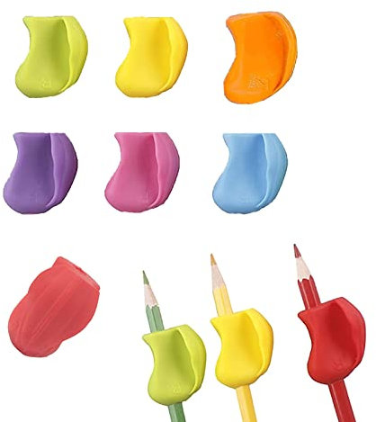 VIKASUN 7 stück Bleistiftgriffe, Schreibhilfe für Stift, Bleistiftgriffe für Kinder, Schreibhilfe Stiftgriff für Kinder, Silikon Ergonomische Haltungskorrektur Schreibwerkzeug (Mehrfarbig)