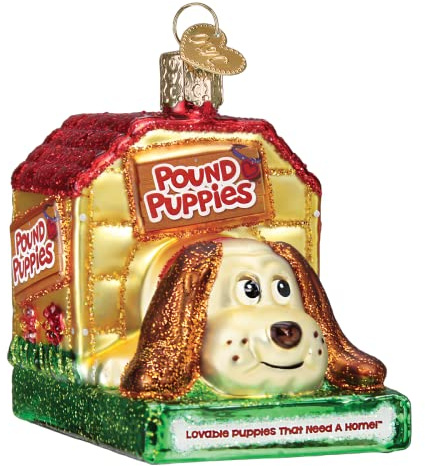 Old World Christmas Pound Puppies Glass Blown Ornament for Christmas Tree