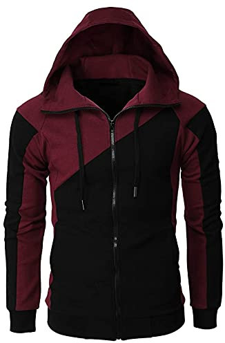 Veste Americaine Homme Capuche Zippé Pulls, Gilets et Sweats Homme Veste Travail Militaire Polaire Hommes Blousons Coupe Vent Pas Cher Léger Hoodie Parka Marque Automne Halloween Vin L