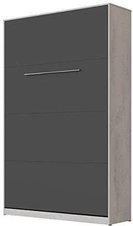 SMARTBett Schrankbett Standard 90x200 120x200 140x200 160x200 Bettschrank Wandbett Beton/Anthrazit 120 Vertikal