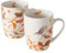 2 STK Kaffeetassen 330ml Rotkelchen b577 Robin Tassen Porzellan Glühweintassen Kaffeebecher Tasse Waldtiere Vögel Vogel Herbstdeko Herbstlaub Blätter Tassenset