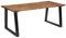 Hommdiy Akazienholz Massiv Esstisch Industrie-Stil Baumkante Küchentisch Massivholztisch Esszimmertisch Speisetisch Tisch Esszimmer Küche 180x90cm