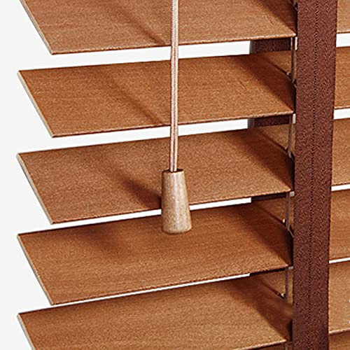 Venetian Blinds Wooden 50mm Slats,Horizontal Blinds 45cm 60cm 80cm 110cm 120cm 130cm,Window Treatment Shutters,Real Wood Venetian Blinds for Indoor Outdoor,Blackout Curtains,W×H-120x130cm/47x51in