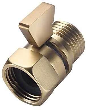 Duschkopf-Absperrventil, gebürstetes Gold, 1,27 cm NPT-Durchflussregelventil, Messing-Wasserdruckregler
