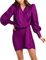 Swing Fashion Stefany | Violett Altalena Moda Donna Elegante Festivo | Vestito da Festa | Prendisole Sera | Abiti da Cocktail | Mini Abito con Scollo a Busta | Manica Lunga | Breve | Viola | 40