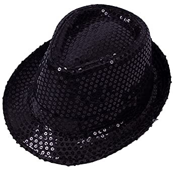 Unisex Glitter -Pailletten Hat Cap Women Performance Show Hut Männer Charme Verwenden Jazz Hat