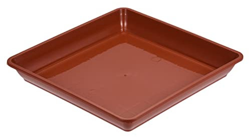 M METERXITY 4 Paquete Maceta Platillos - Plástico Cuadrado Maceta Bandejas Goteo Aplicar a Exterior/Jardín (7 Pulgada, Terracota)