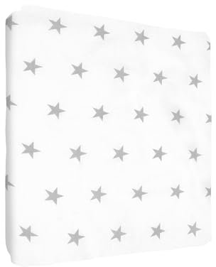Baby Comfort Spannbetttuch für Babybett, 100% Baumwolle, passend für 100 x 50 cm große Sterne