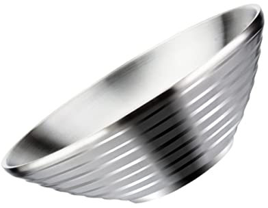 Cabilock 1stk Schüssel Reisschalen Asiatisch Edelstahl Schale Rund Ramenschalen Aus Stahl Suppenschale Chinesisch Salatschale Küche Aus Metall Groß Dessertschalen 16c Rostfreier Stahl Japan
