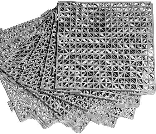 12” x 12” Drainage Interlocking Floor Mats 8 Pack for Outdoor and Indoor