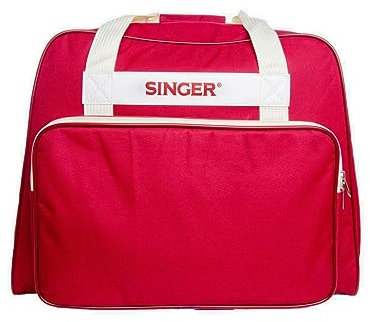 Singer Nähmaschinentasche, halbstarr, mit Zubehörtasche, Ziegelrot, 45 x 25 x 33 cm, Ziegelrot