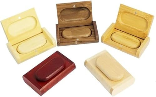 Clé USB avec boîte en bois massif pour album photo, fiançailles, amour, cœur, mariage, stockage de données, coffret cadeau, mariage (128 Go 3.0, érable)