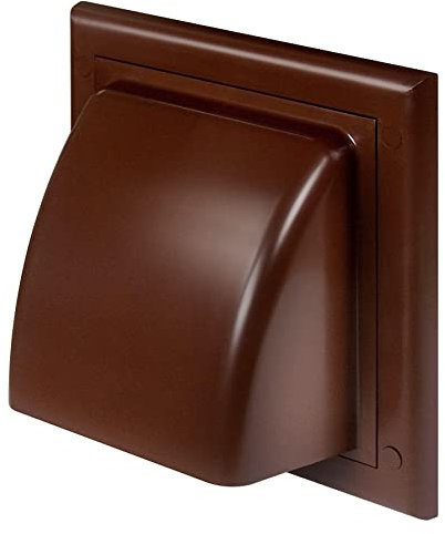 AirTech-UK Cowl Gravity Flap Wall | Non-Return Valve Cowl Duct Cover Air Vent Brown-100mm