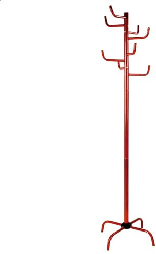 WELL HOME MOBILIARIO & DECORACIÓN Garderobenständer aus Metall, rot, mit 8 Kleiderbügeln, 50 x 50 x 183 cm