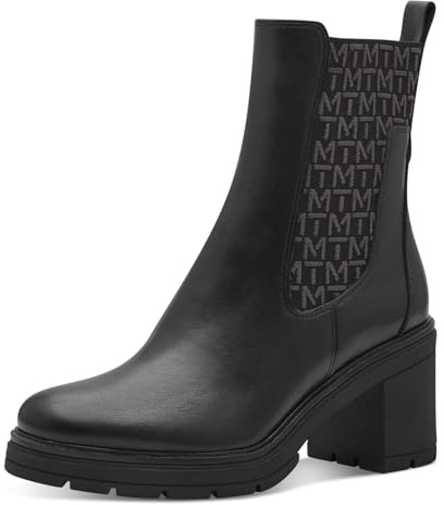 MARCO TOZZI Damen Chelsea Boots aus Kunstleder mit Blockabsatz