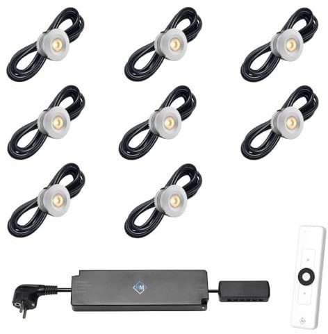 Hamulight LED Einbaustrahler Terrassenüberdachung Sevilla ab | Beleuchtung/Einbauleuchten | Wintergarten/Terrassendach/Carport/Überdachung | 3W / Dimmbar/Warmweiß | Set mit 8 Stück8